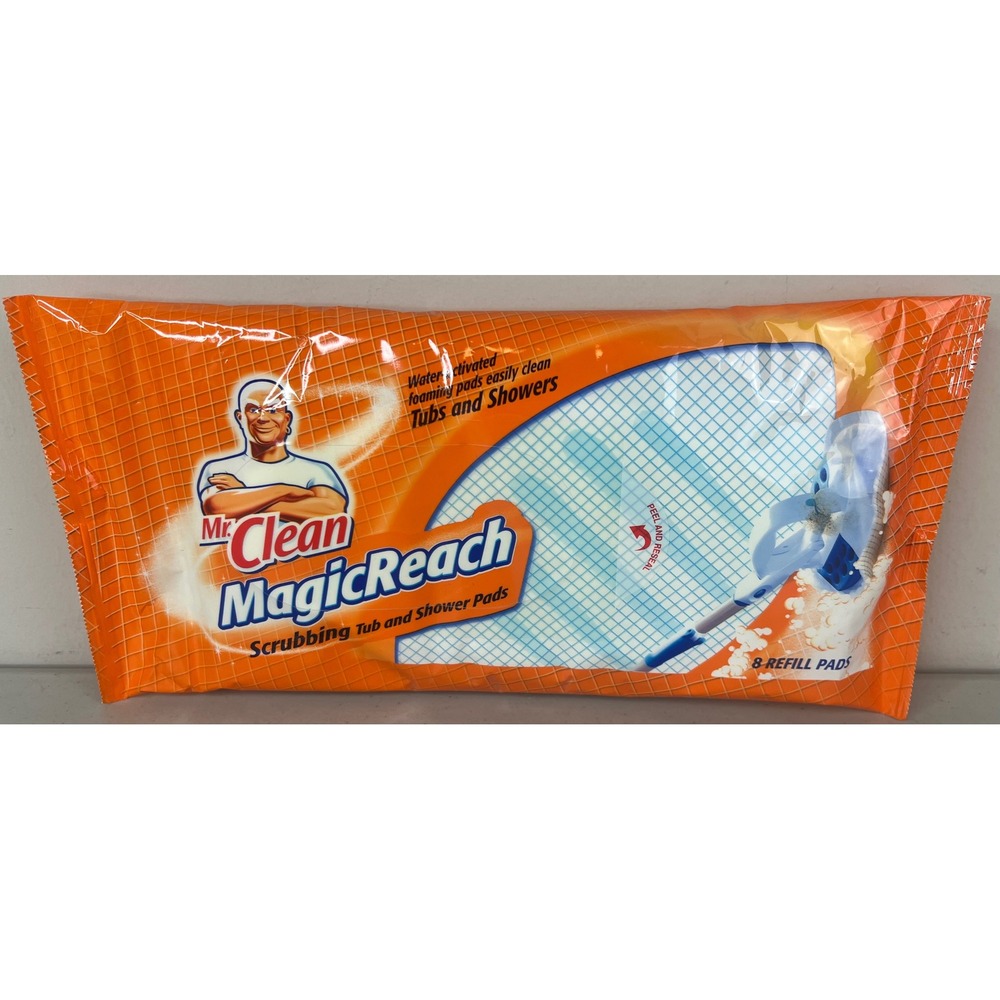 NEW Mr Clean Magic Reach Scrubbing Tub and Shower Refill Pads 8 Count